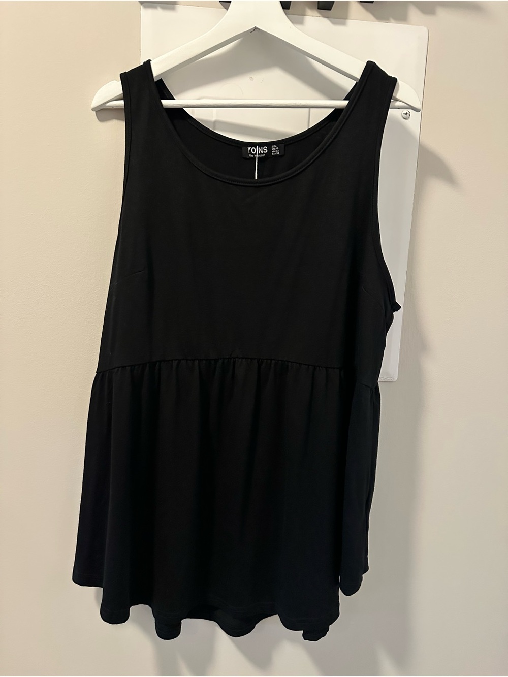 YOINS Black Peplum Tank Top Sleeveless
